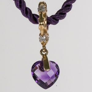14K Yellow Gold, Amethyst and Diamond Story Wheel